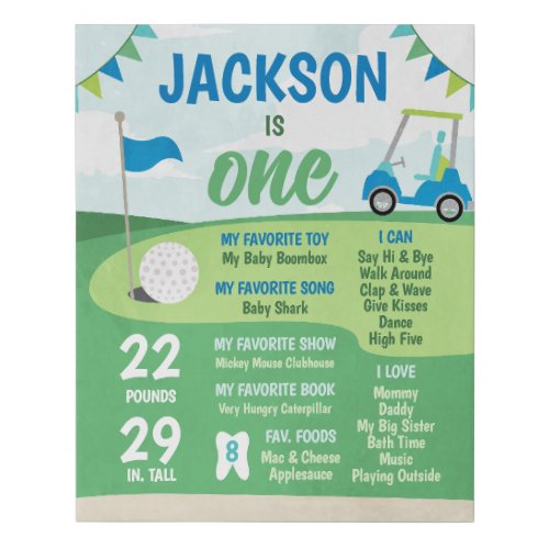 Hole in One Milestone Poster Golf Faux Canvas Print