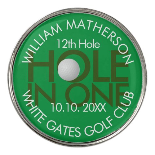 Hole in One Modern Fun Golf Ball Marker