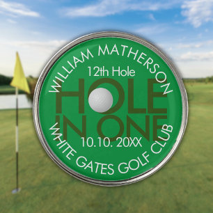 Hole in One Modern Fun Golf Ball Marker