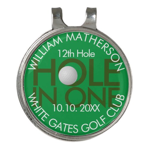 Hole in One Modern Fun Golf Hat Clip