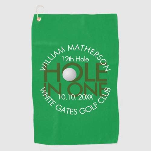 Hole in One Modern Fun Golf Towel