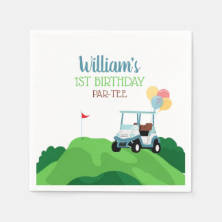 Hole In One Par-Tee 1st Golf Birthday Party Napkins