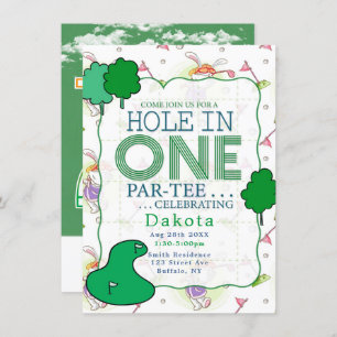Hole In One Par-Tee Birthday Celebration 5 Invitation