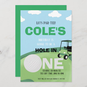 Hole in ONE Par-tee Birthday Invitation