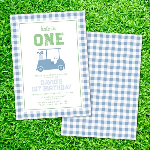 Hole in One Par Tee Boy 1st Birthday Invitation