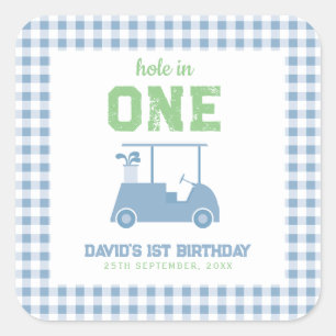 Hole in One Par Tee Boy 1st Birthday Square Sticker