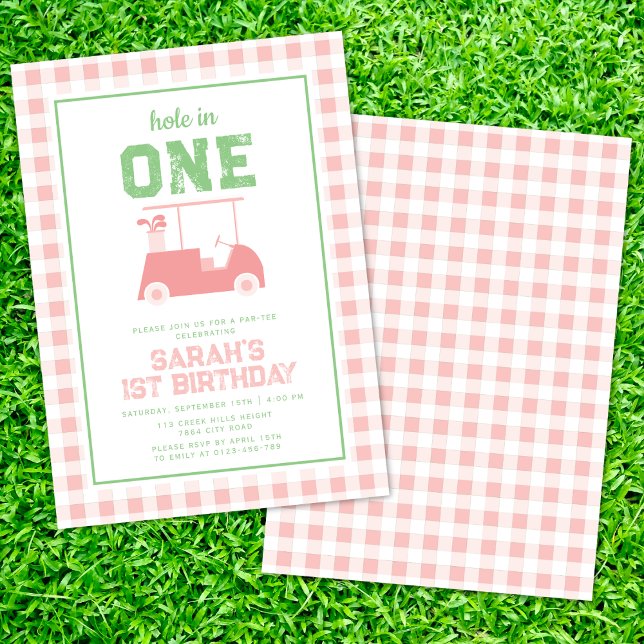 Hole in One Par Tee Girls 1st Birthday Invitation (Creator Uploaded)