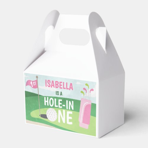 Hole in One Party Favor Box Girl Golf Birthday Favor Boxes