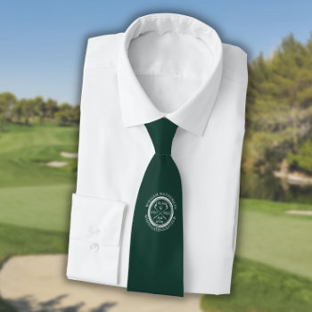 Hole In One Personalized Emerald Green Golf Neck Tie by thisisnotmedesigns at Zazzle