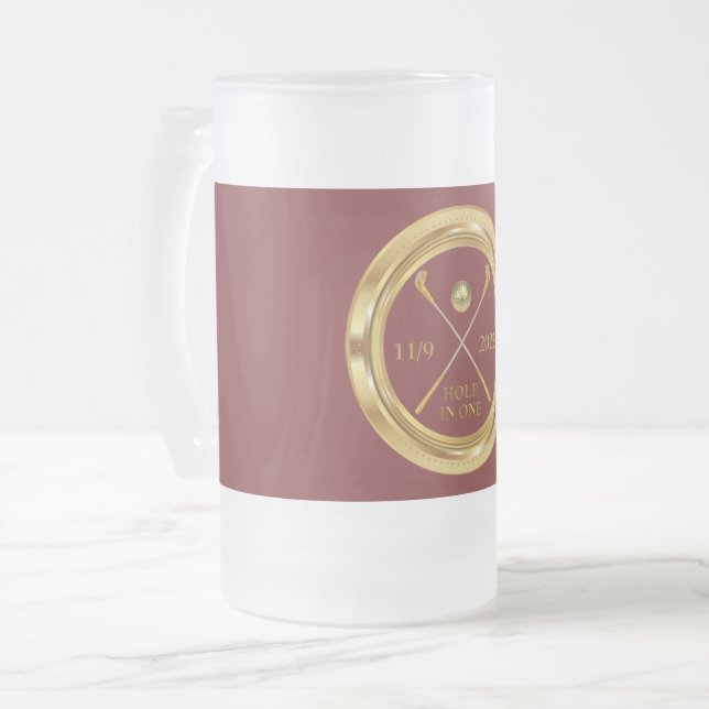 Hole-In-One Personalized Frosted Glass Mug (Front Left)