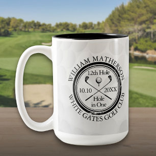 Hole in One Personalized Golf Ball Two-Tone Coffee Mug