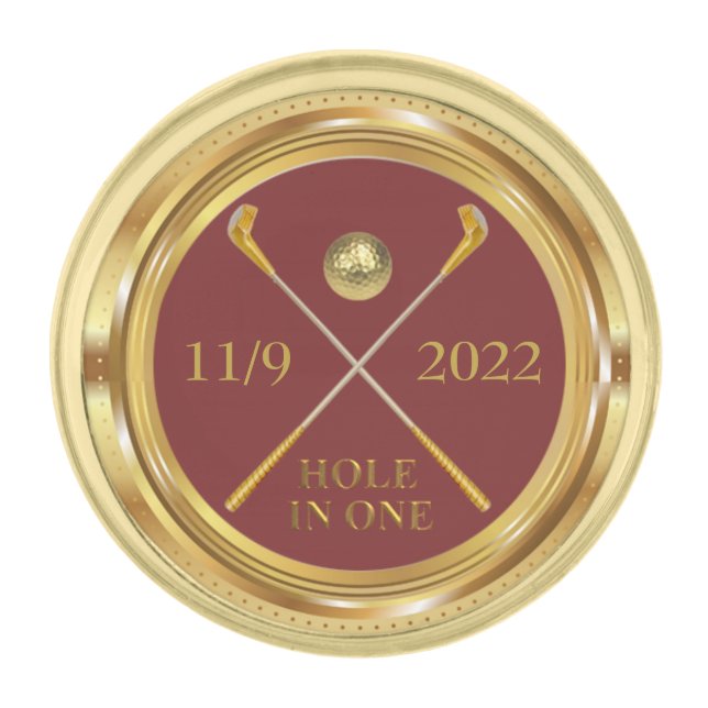 Hole-In-One Personalized Golf Lapel Pin (Front)