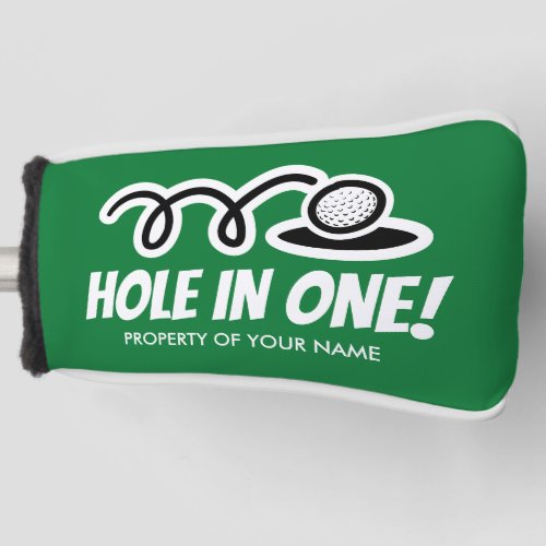 Hole in one personalized golf putter cover gift