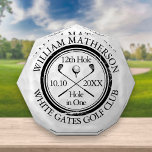 Hole in One Personalized Golfer Golf Ball Acrylic Award<br><div class="desc">Featuring a stamp effect graphic on a golf ball background. Personalize the golfer's name,  location hole number and date to create a great keepsake to celebrate that fantastic hole-in-one golf award. Designed by Thisisnotme©</div>