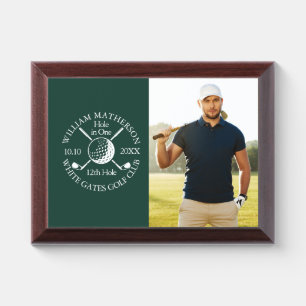 Hole in One Photo Golf Emerald Green Award Plaque