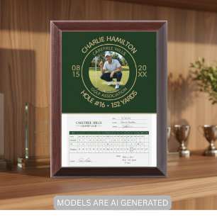 Hole in One Photo Scorecard Golf Award Plaque