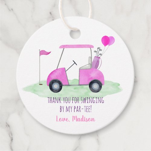 Hole In One Pink Golf First Birthday Par_tee Favor Tags