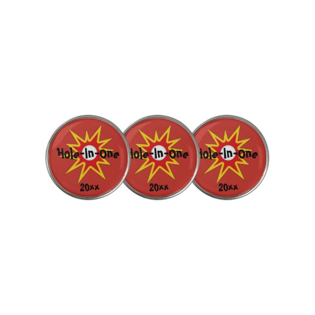 Hole In One Starburst Celebration Golf Ball Marker (3 Up)