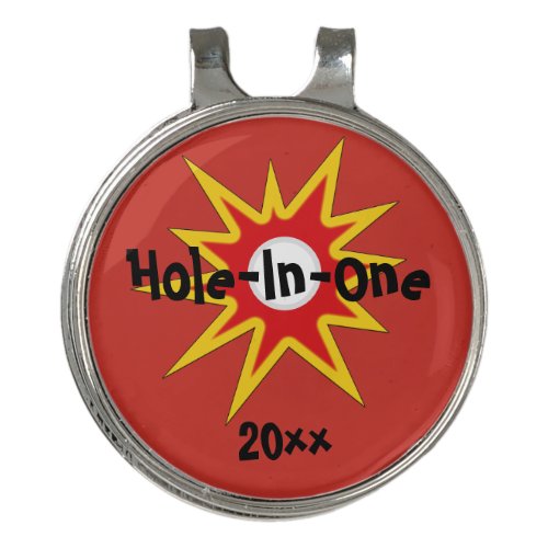 Hole In One Starburst Celebration Golf Hat Clip