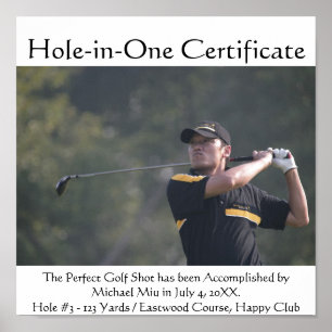 Hole-in-One Turn Your Photo To Poster Certificate