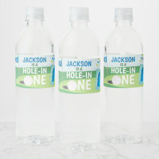 Hole in One Water Bottle Labels, Golf Birthday Water Bottle Label