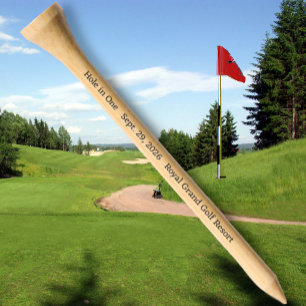 Hole In One With Date and Golf Course Tees