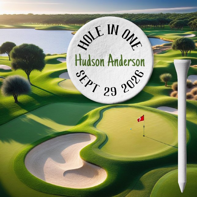 Hole In One With Date and Name Golf Tees (Creator Uploaded)