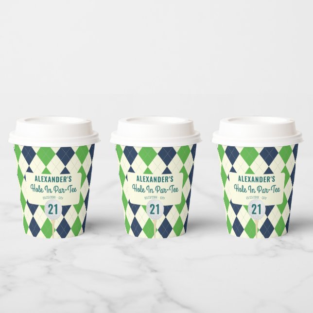 Hole in Par-Tee Any Age Golf Mastered Birthday Paper Cups (Multi)