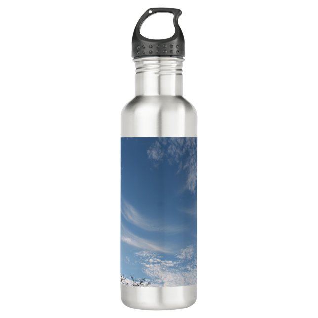 Hole in the clouds stainless steel water bottle (Front)