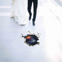 Hole Into Space White Surface Only Floor Decal