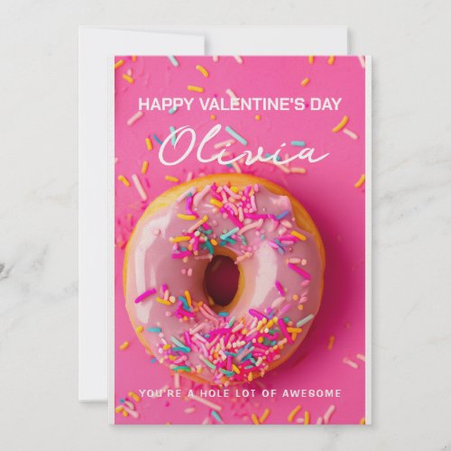 Hole Lot Awesome Funny Donut Valentines Day Card
