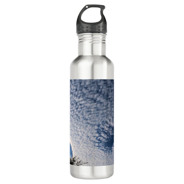 Holey clouds at sunrise stainless steel water bottle (Front)