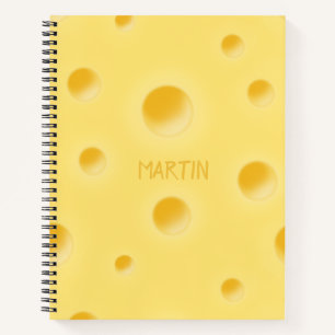 Holey Swiss Cheese Personalized Yellow Cheesy Notebook