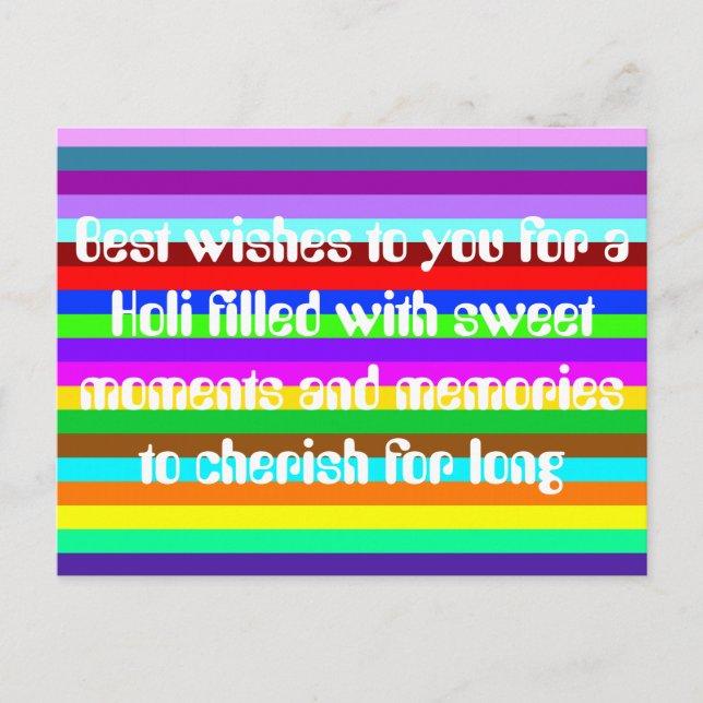 HOLI colored Stripes pattern + your ideas Postcard (Front)