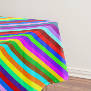 HOLI colored Stripes pattern + your ideas Tablecloth