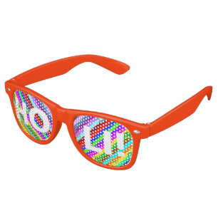 HOLI colored Stripes Swirls pattern + your ideas Retro Sunglasses