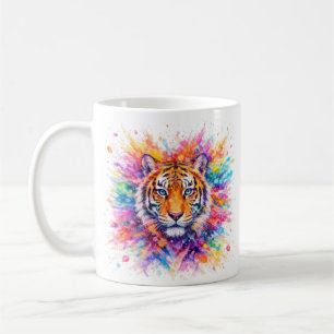 Holi Festival Tiger Watercolor Artistic Mug