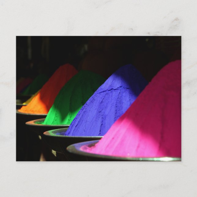 Holi Hai Colorful Powders Postcard (Front)
