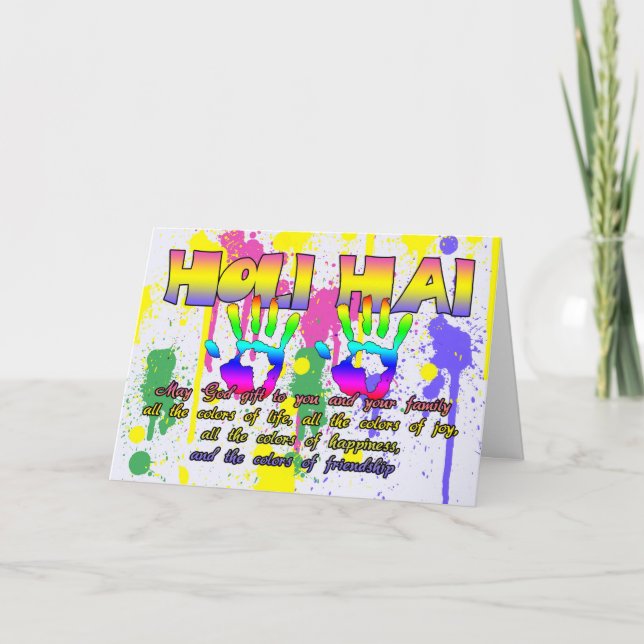 Holi Hai Festival Of Colors Greeting Card - Happy (Front)