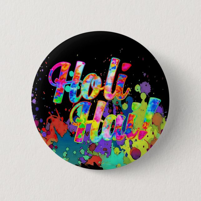 Holi Hai! - Spread the Holi Message Button (Front)