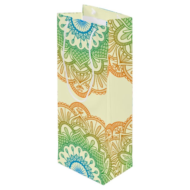 Holi Mandala Wine Gift Bag (Back Angled)