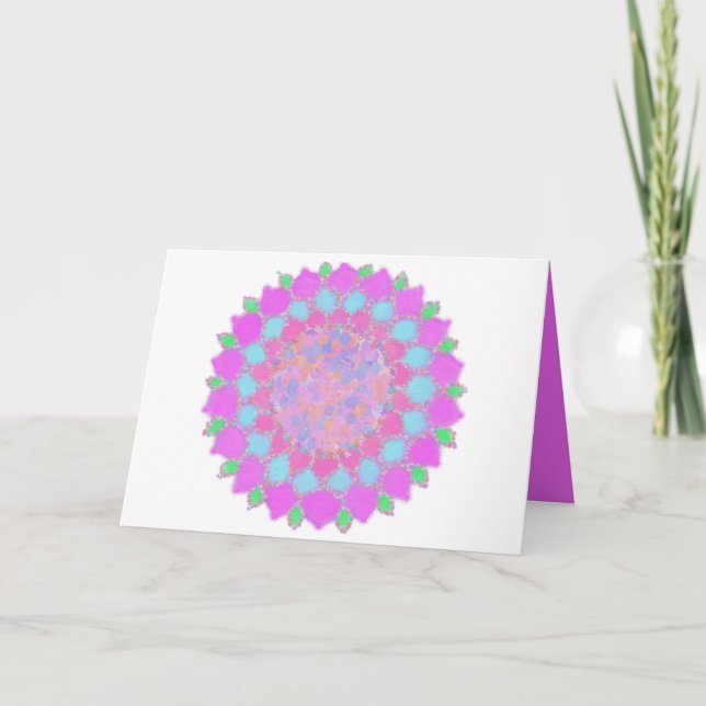 Holi paint splash floral rangoli holiday card (Front)