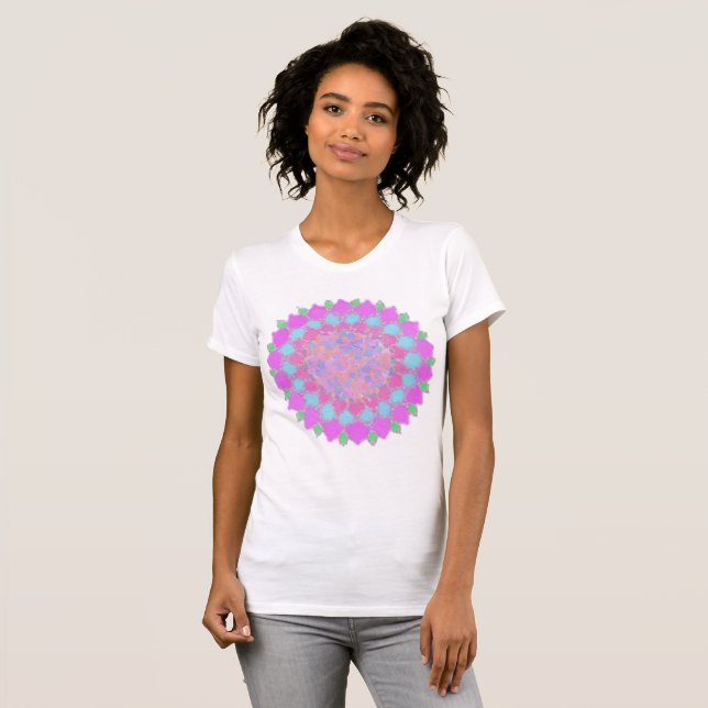 Holi paint splash floral rangoli T-Shirt (Front Full)