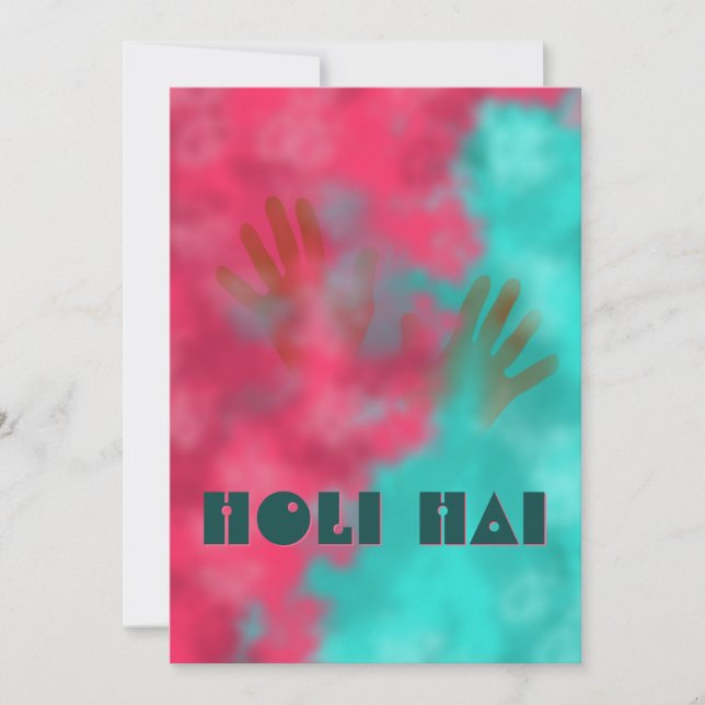 Holi Powder and Hands Invitation (Front)