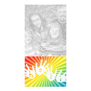 holi rainbow rays hands card