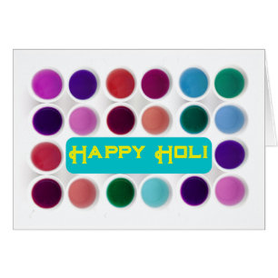 Holi Spring Festival Color Dye Pots Cards
