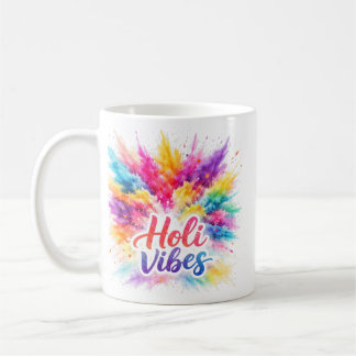 Holi Vibes - Colorful Typography Mug
