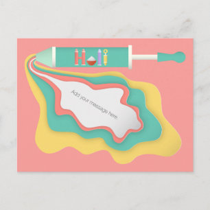 Holi Water Sprayer Papercut Postcard