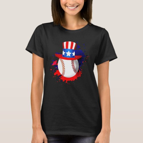 HOLIDAY 365 Softball US Hat 4th of July Sport T_Shirt