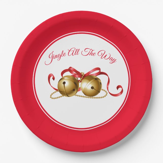 Holiday 9" Paper Plates-Jingle Bells Paper Plates (Front)